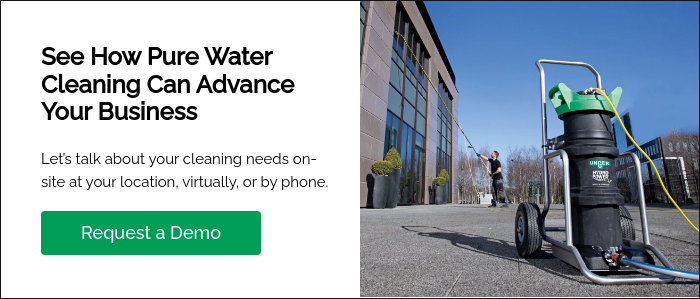 See How Pure Water Cleaning Can Advance Your Business   Let’s talk about your cleaning needs on-site at your location, virtually, or by phone.  